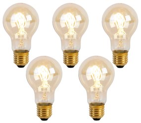 Zestaw 5 Żarówka LED E27 żarnik spiralny A60 goldline 2W 150 lm 2200K