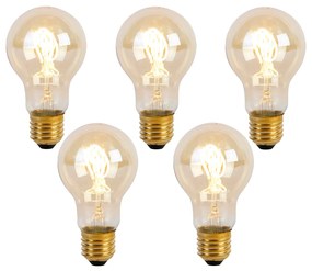 Zestaw 5 żarówek LED E27 o spiralnym żarniku A60 Goldline 2W 150lm 2200K