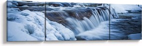 Obraz rzeki zimą (170x50 cm)