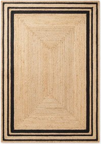 Czarny/w naturalnym kolorze dywan z juty dwustronny/tkany ręcznie 120x170 cm Jutta – Hanse Home