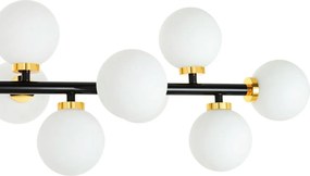 Szeroka lampa wisząca Cosmo Level M Black z kulistymi kloszami