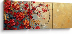 Obraz - Kwitnące drzewo (z zegarem) (90x30 cm)