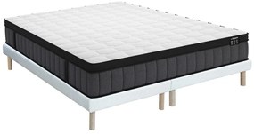 Zestaw 180 x 200 cm stelaż uniwersalny + materac hybrydowy z 7-strefowymi sprężynami kieszeniowymi i żelową pianką z pamięcią kształtu grub. 25 cm - TOLCA marki YSMÉE