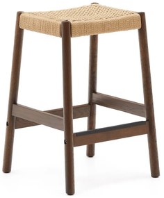 Brązowo-naturalne hokery z litego drewna dębowego zestaw 2 szt. (wysokość siedziska 66 cm) Yalia – Kave Home