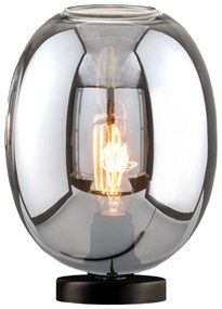 Czarna lampa stołowa ze szklanym kloszem (wysokość 27 cm) Nayla – Fischer & Honsel
