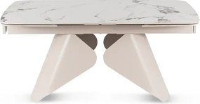 Stół Rozkładany Prostokątny VERONA 160-240 cm Ceramiczny Biały Marmur/Kaszmir Nowoczesny
