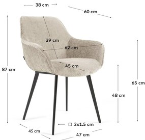 Beżowe krzesła zestaw 2 szt. Amira – Kave Home