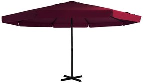 Bordowy parasol ogrodowy z podstawą E7-L60