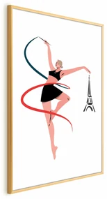 Plakat Gimnastyka artystyczna 40x60 cm z ramą złotą bez marginesu ARTGEIST B