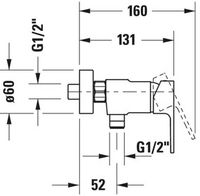 Duravit B.3 natynkowa bateria prysznicowaMosiądz - chrom - 20,9 x 11,5 x 13,1 cm