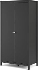 Dwudrzwiowa szafa ubraniowa Madrid 2D czarny mat