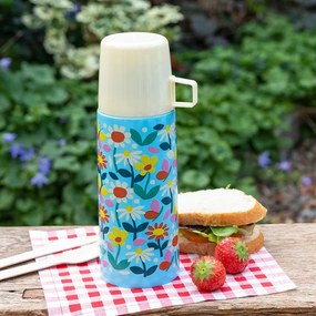 Niebiesko-kremowy termos dla dzieci 350 ml Butterfly Garden – Rex London