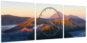 Obraz góry Bromo w Indonezji (z zegarem) (90x30 cm)