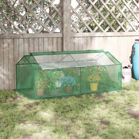 Outsunny Szklarnia Foliowa z Okienkiem Cieplarnia na Pomidory Skrzynia Inspektowa Wytrzymała 180x90x70cm Zielona | Aosom PL