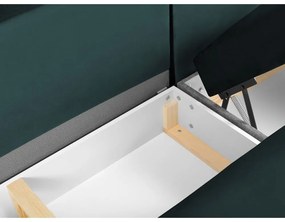 Morski aksamitny rozkładany/ze schowkiem narożnik (lewostronny/w kształcie litery U) Kyoto – Cosmopolitan Design