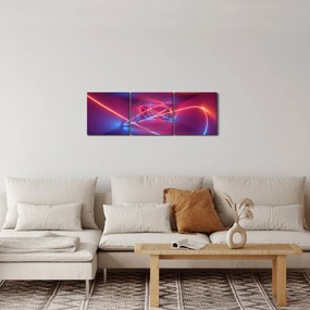 Obraz nowoczesnej abstrakcji (z zegarem) (90x30 cm)