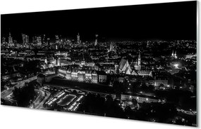 Panel nad Blat Kuchenny Nocna Panorama Warszawskich Drapaczy Chmur