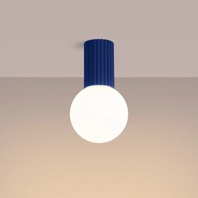 Plafon HALO ultramaryna IP44 ryflowany SOLLUX  LIGHTING