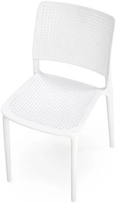 Białe minimalistyczne krzesło sztaplowane - Pięciopoziomowa