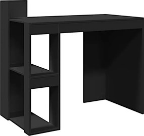 Czarne biurko z dwoma półkami B0-B81