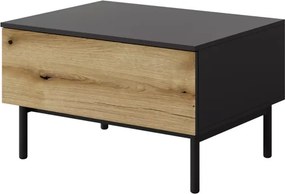 Designerski stolik kawowy Luvio - dąb evoke + czarny do salonu