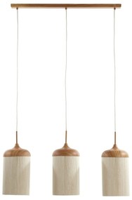 Lampa wisząca w naturalnym kolorze z tekstylnym kloszem Dania – Light & Living