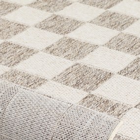 Dywan zewnętrzny Ereon kratka kremowo-beżowa 240 cm x 330 cm