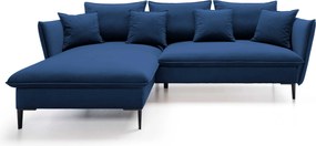 Masseno Narożnik SOLE z funkcją spania i pojemnikiem na pościel Narozniki L, Rozkładana sofa - Niebieski, RIVIERA 81