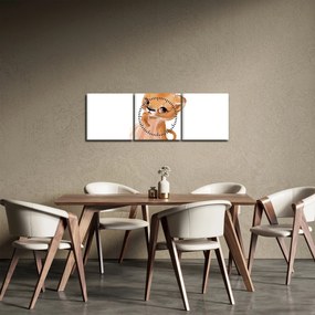 Obraz - Zwierzątko akwarelowe N⁰6 (z zegarem) (90x30 cm)