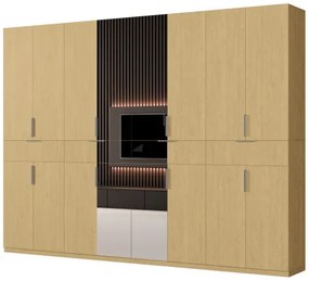 Duża szafa garderobiana z lustrem 360 x 240 cm – Dąb Baltic Dune