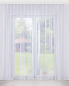 Firana na haczykach flex pojedynczych kolor biały tkanina półprzezroczysta, strukturalna, wzorzysta