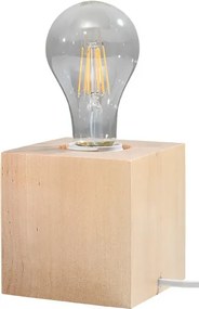 Drewniana lampka biurkowa z odkrytą żarówką - 4X EX587 Z8-F75