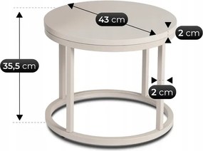 Zestaw Stolików Kawowych NELLY 43 cm/53 cm Kaszmir Japandi