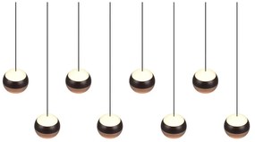 Lampa wisząca LED w czarno-miedzianym kolorze z metalowym kloszem Orbit – Trio Select