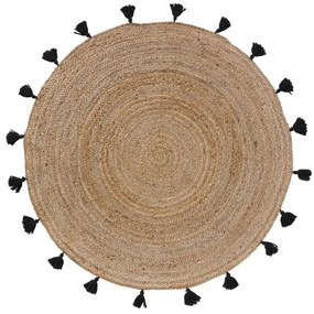 Czarno-naturalny okrągły dywan ø 120 cm Shira – douceur d'intérieur