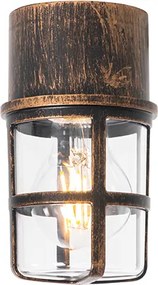 Lampa sufitowa i ścienna antyczne złoto IP54 - Kiki