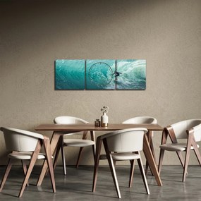 Obraz surfowanie (z zegarem) (90x30 cm)