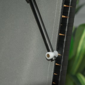 Outsunny kosz plażowy z dachem imitacja rattanu stół składany kolor jasnoszary, 118 x 79 x 150 cm