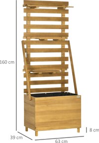 Outsunny Skrzynki Drewniane Ogrodowe 63x39cm z 3 Półkami na Ogrodzie Dziecka - Aosom PL