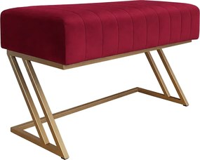 Ławka ZETA tkanina Welur loft ławka metal : Kolor Stelaża - Złoty, Kolor tkaniny - VELVET - MG31, Typ tkaniny - Velvet