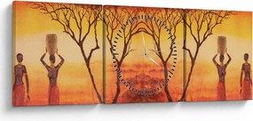 Obraz - Afrykańska sawanna (z zegarem) (90x30 cm)