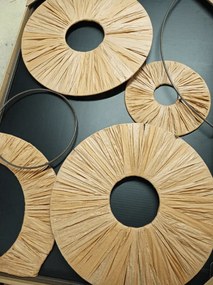 PROMOCJA Dekoracja ścienna CIRCLES metalowa 48x68 cm, brązowa II. jakość