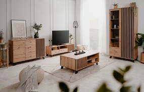 Szafka RTV z lamelami Medan dąb artisan/antracyt