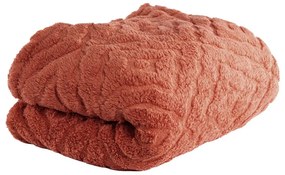 Czerwonopomarańczowy koc z mikropluszu 150x200 cm Rena – Tiseco Home Studio