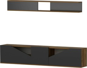 Stolik pod telewizor z półką Tac Walnut and Black