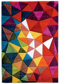 Dywan nowoczesny 3D Folk Trójkąty wielokolorowy 120 cm x 170 cm