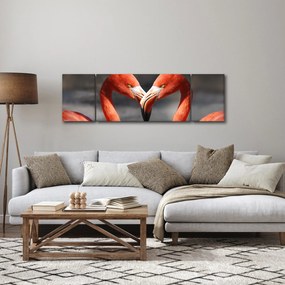 Obraz dwóch zakochanych flamingów (170x50 cm)