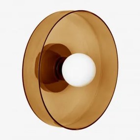 Kinkiet Ścienny Ze Szkła I Stali Nierdzewnej Jaxal Wędzony Brąz & Ø35 Cm - Sklum