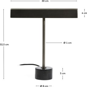 Czarna metalowa lampa stołowa (wysokość 32,5 cm) Lynor – Kave Home