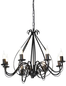 Klasyczny żyrandol czarny 8-świateł - Giuseppe